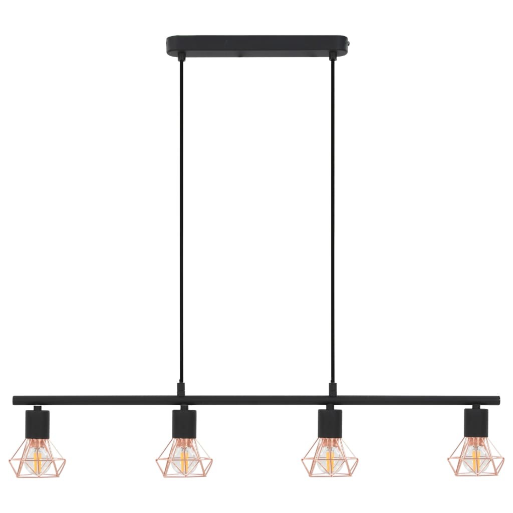 Ceiling Lamp with Filament Bulbs 4 W Black and Copper 80 cm E14